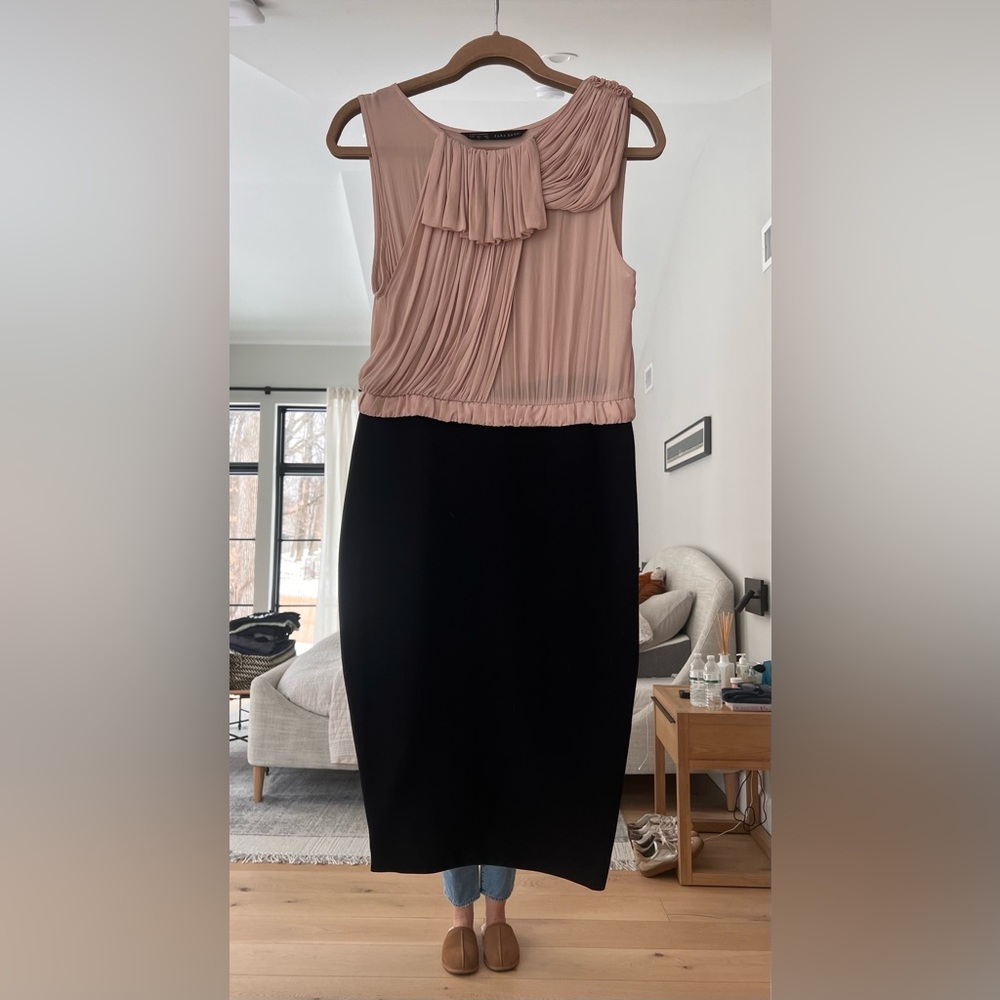 NWOT Zara Basic 2 tone Midi Dress Size L